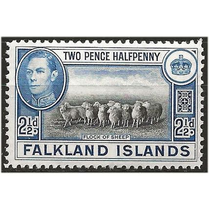 Falkland Islands 1949 SG152 2 1/2d Black & Blue Mounted Mint . .. .