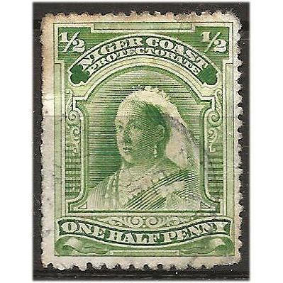 Niger Coast Republic 1897 SG66 1/2d Green Wmk Crown CA Good+ Used . .. .