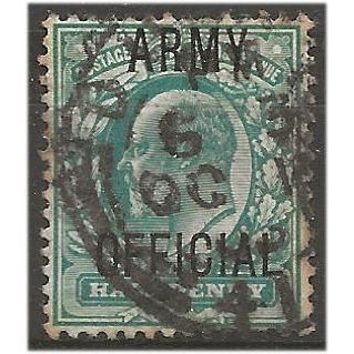 1902 O48 1/2d Blue-Green ARMY Official Fine Used . .. .