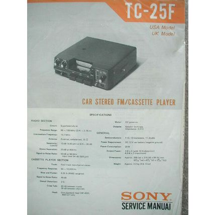 SONY TC-25F Original Service manual