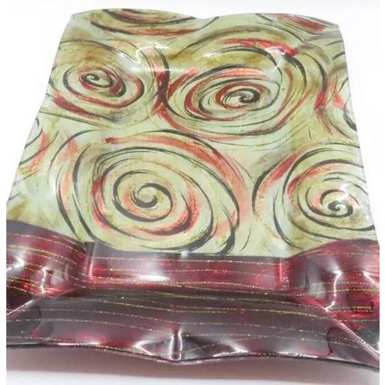 Soft Swirl Trinket Plate Red & Black Fluted Glass 3 CM Gift Home Decor Furnish