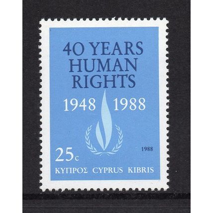 Cyprus - 1988 - 40 Years of Human Rights (sg732), MNH