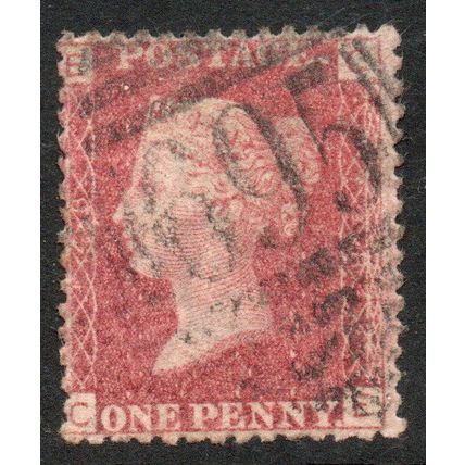 Sg43 1d red plate 148 fine used " C B " (REDS)