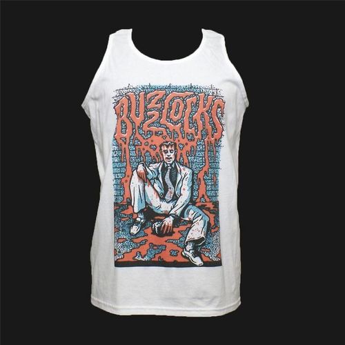 Buzzcocks T shirt Vest Large Unisex Punk ROCK Festival Graphic Tank Top White L