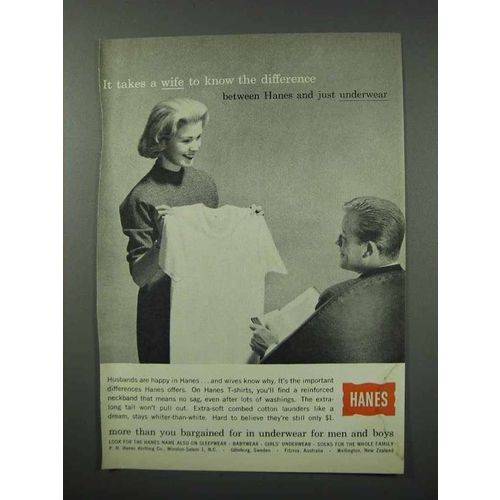 1960 Hanes Underwear Ad - Takes a Wife