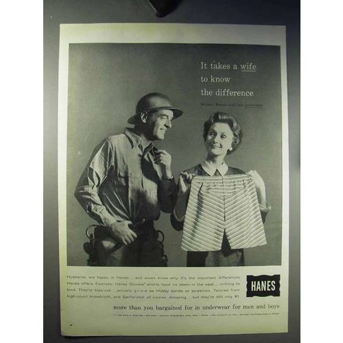 1960 Hanes Givvies Shorts Boxer Underwear Ad