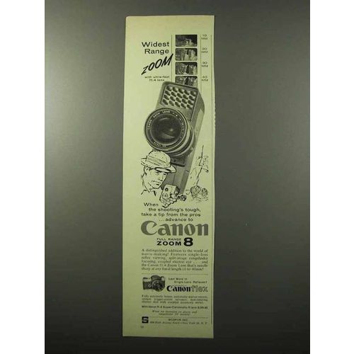 1960 Canon Zoom 8 Movie Camera Ad - Widest Range