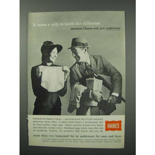 1960 Hanes Underwear Ad - a Wife to Know