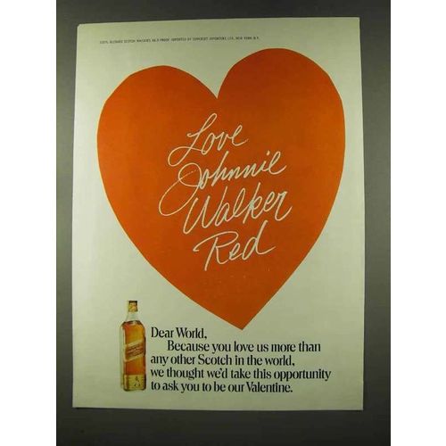 1973 Johnnie Walker Red Scotch Ad - Be Our Valentine