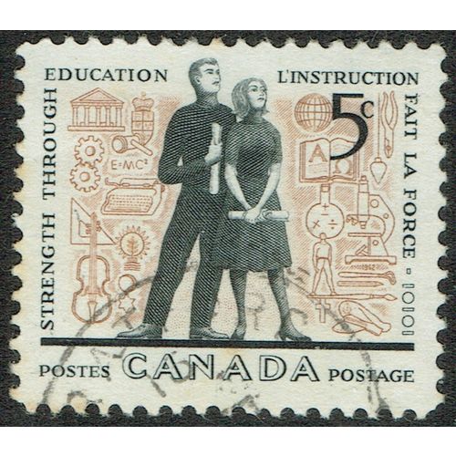 Canada 1962 Education Year 5c Black and Orange Brown SG522 FU