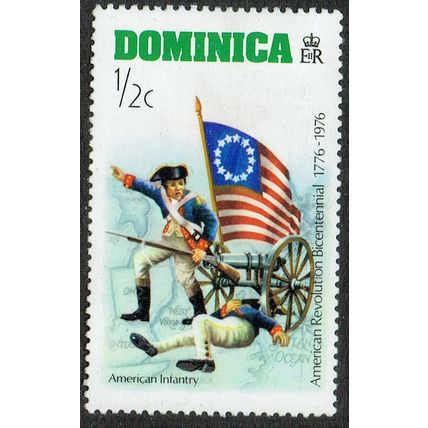 Dominica 1976 Bicentenary of American Revolution ½c Multicoloured SG508 MM