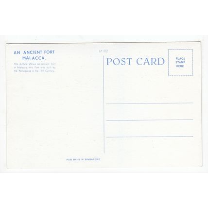 An Ancient Fort Malacca Postcard Malaysia