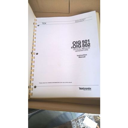 Tektron;ics OIG501, & OIG502 Optical Impulse Generators Instrucation Manual