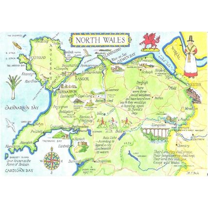 United Kingdom; land map; North Wales