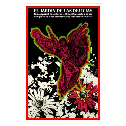 Spanish movie Poster.Wall art decor.GARDEN of DELIGHTS.Spain.Room art.