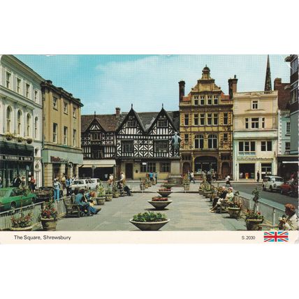 Standard size printed postcard Square Shrewsbury Shropshire