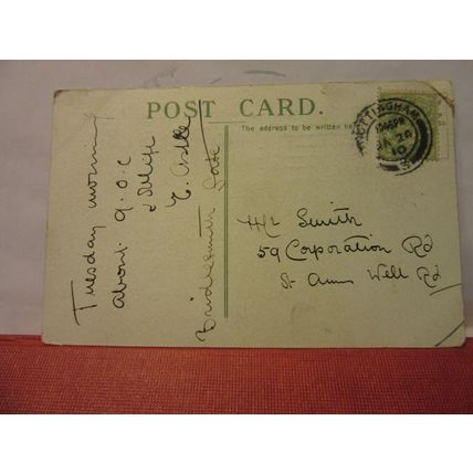 CLIFTON GROOVE, NOTTINGHAM, used antique postcard. 1906 pm =