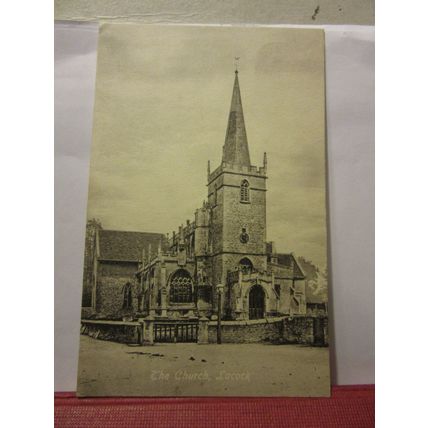 THE CHURCH, LACOCK. WILTSHIRE used antique postcard by Valentine #