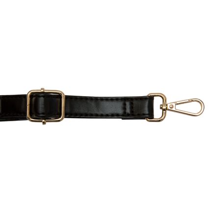 Faux Leather Replacement Shoulder Cross Body Handbag Strap (Black)