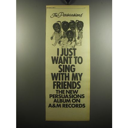 1975 The Persuasions I Just Want to Sing With My Friends Album Advertisement