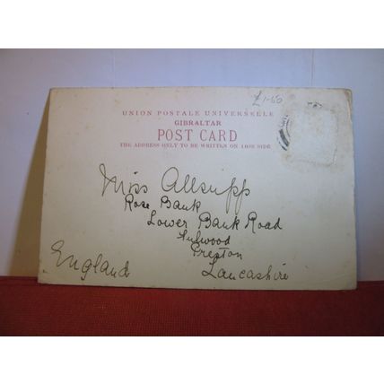 COMMERCIAL SQUARE, GIBRALTAR used antique postcard dated 1905 =
