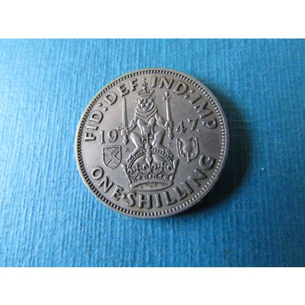 1947 GEORGE VI SCOTTISH SHIELD SHILLING FREE POST. (zzebid)