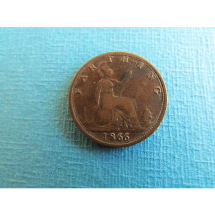 1866 QUEEN VICTORIA FARTHING FREE POST. (uebid)