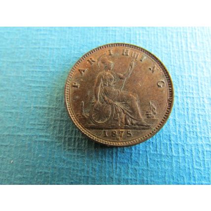 1875 H QUEEN VICTORIA FARTHING HEATON MINT BIRMINGHAM. (uebid)