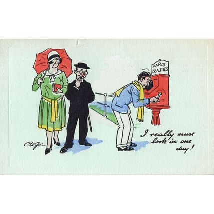What The Butler Saw Seaside Adult Peeping Tom Machine Old Comic Postcard
