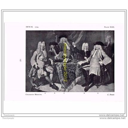 COLLEGIUM MEDICUM, C TROOST, DUTCH, c1724, BOOK ILLUSTRATION, 1929