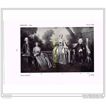 FAMILY GROUP, J WILLS, ENGLISH, c1749, HISTORIC COSTUME, BOOK ILLUSTRATION