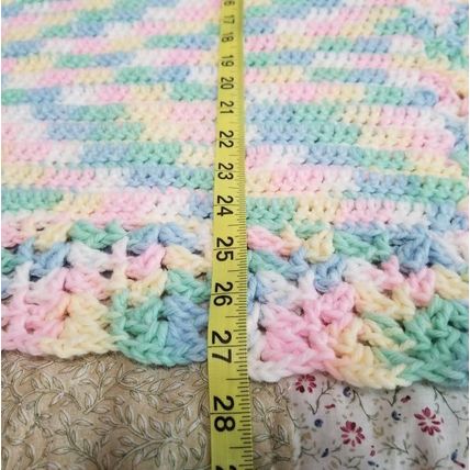 Handmade Pastel Rainbow Crochet Baby Blanket