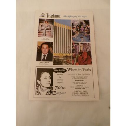 Las Vegas Tropicana Hotel Folies Bergers ‘78 Program w/swizzle sticks & matches