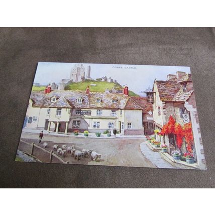 Valentines Postcard - Corfe Castle & Village, Dorset - Artist E.W.H / E1112