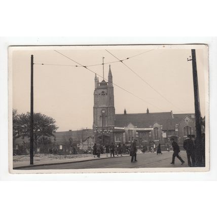 St Johns Church Leytonstone Postcard London Spend for Employment Campaign Banner