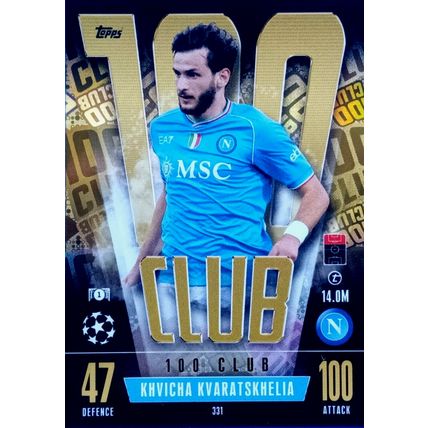 Match Attax Extra 2023/24 2024 Kvaratskhelia 100 Club Napoli Card #331