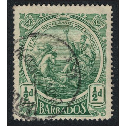 Barbados Britannia ½d 1916 Canc SG#182
