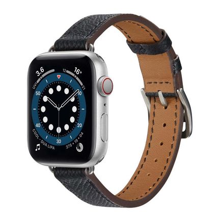 B Style Leather Strap Watchband For Apple Watch Series, 7 45mm / 6 & SE & 5 & 4