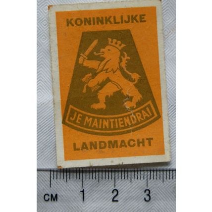 vintage Matchbox Label - Koninklijke Landmacht