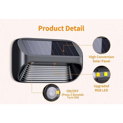 6-Pack Solar Deck Fence Lights LED Outdoor Waterproof NEW