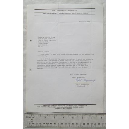 1989 The Pedestrians Association letter signed Cyril Myerscough