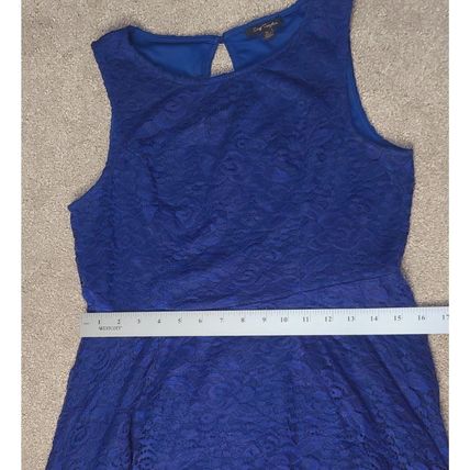 Girls Mini Royal Blue Sleeveless Dress Size Youth XL Stretch Flower Girl Prom