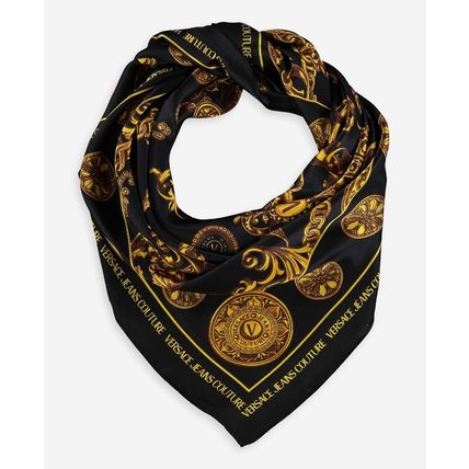 VERSACE JEANS COUTURE Satin Regalia Baroque Silk Scarf NEW