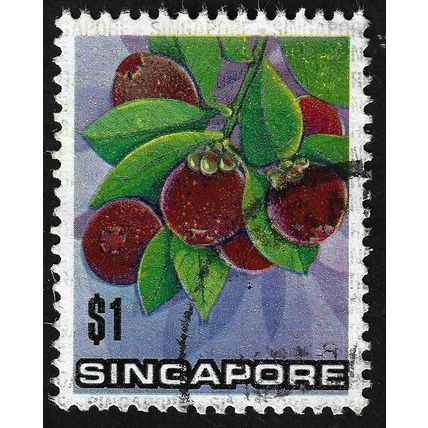 SINGAPORE 1973 FRUITS Mangosteen $1 Sc#196 - USED @C127
