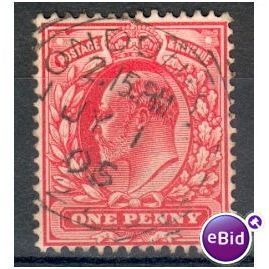 GB stamps 1902-10 KEV11 - 1d SG219 London 1