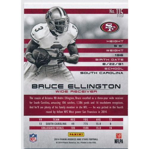 2014 Panini Rookies & Stars #115 Bruce Ellington RC San Francisco 49ers