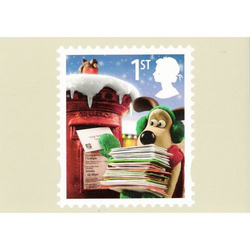 SG 3129 PHQ: (1st) multicoloured Christmas with Wallace and Gromit, postcard.