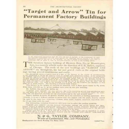 n g taylor company 1911 showers bros co bloomington in roof vintage ad