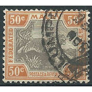 Federated Malay States 1924 SG74 50c Black & Orange Fine Used....