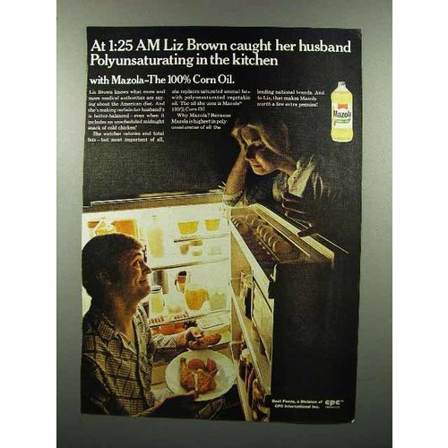 1970 Mazola Corn Oil Ad - Liz Brown Caught Her Husband